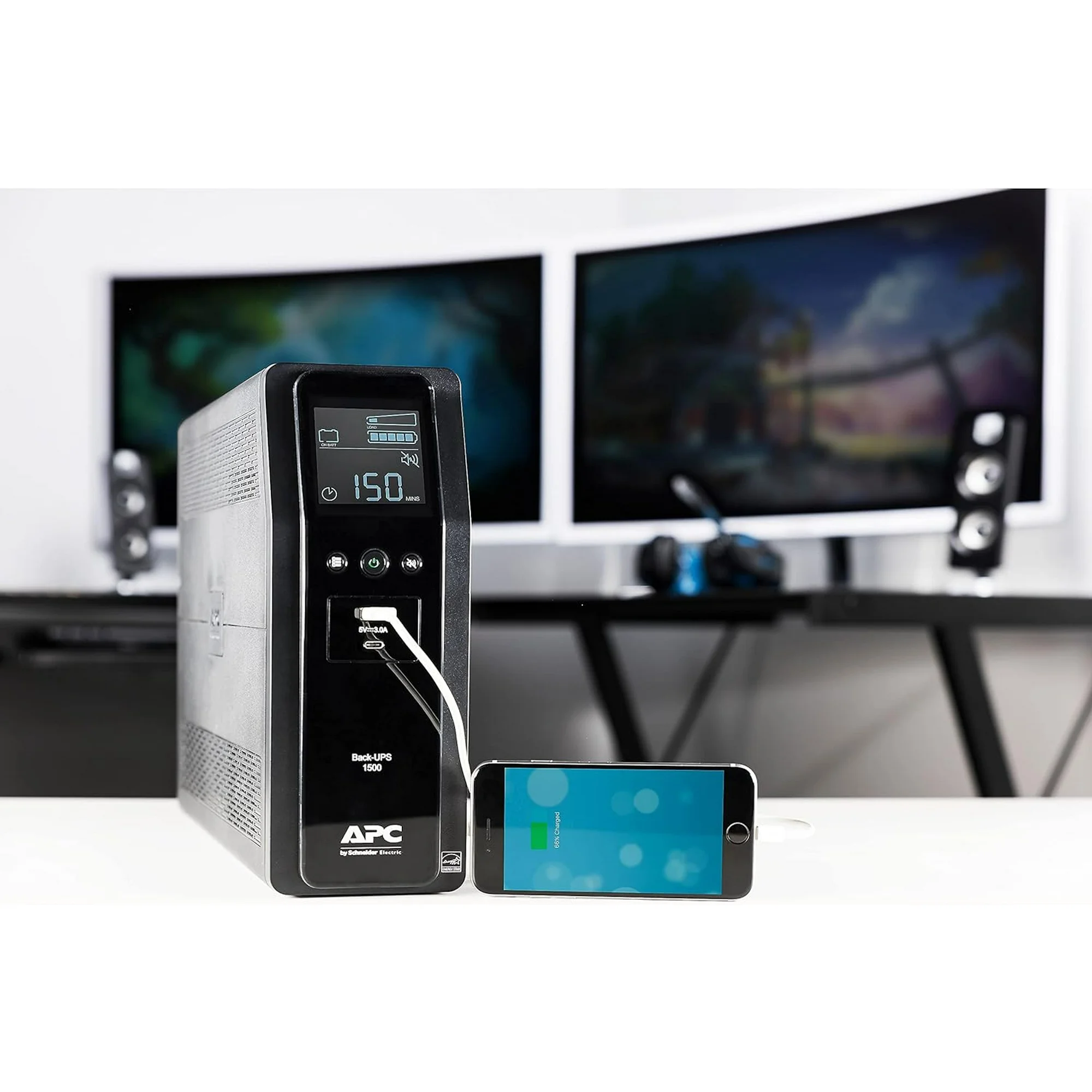 APC UPS Battery Backup Surge Protector, 1500VA, 900W Uninterruptible Power Supply, Back-UPS Pro (BN1500M2) - Black Variant